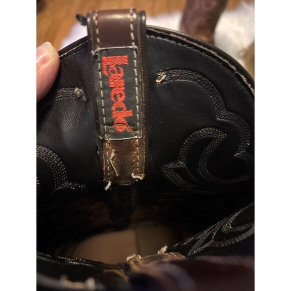 Laredo Mens Leather Cowboy Boots Tan Western Stitching Size 10EE - Picture 5 of 13